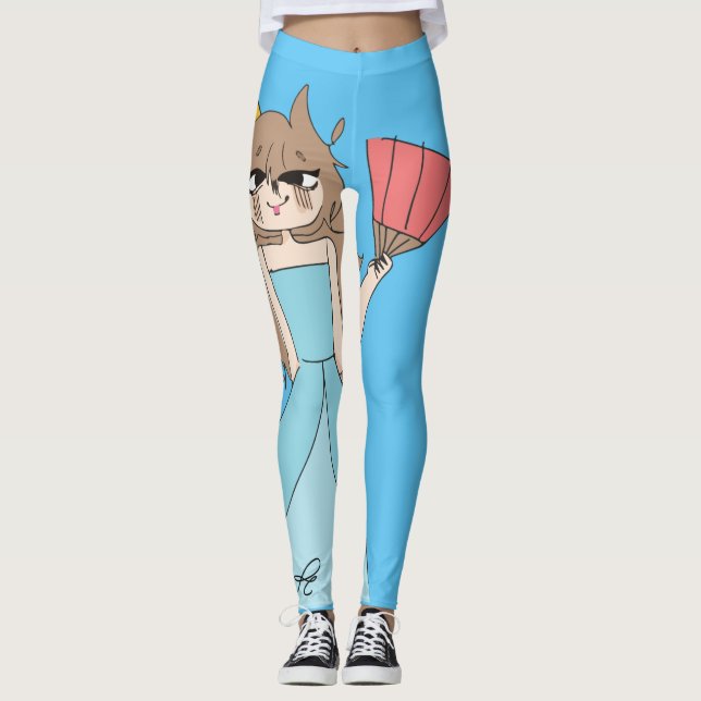 Legging Princesa com o desenho de Fã (Frente)