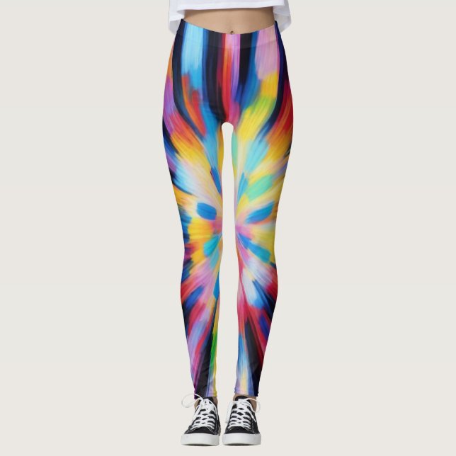 Legging Prismatic Radiance: Abstract Sunburst Radio Waves  (Frente)