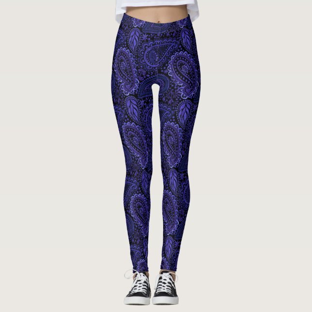 Legging Profundo rico - as caneleiras das mulheres roxas (Frente)