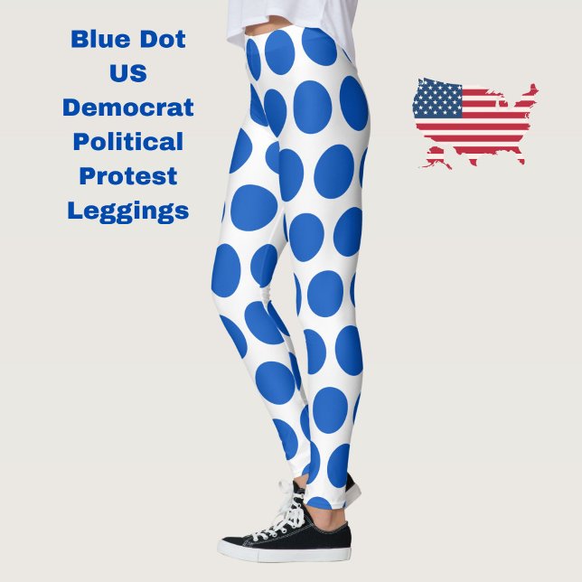 Legging Protesto Anti-Trump ao Apoio Democrata Azul dos EU (Resist with these Blue Dot US Democrat political protest leggings.)
