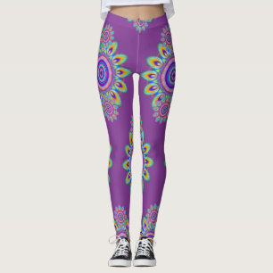 Legging Psicélica BoHo, Surf de Sapo quente, púrpura.