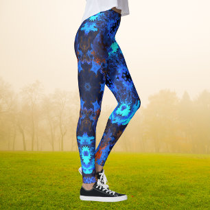 Legging Psicodélico Azul Hippie e Laranja