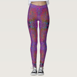 Legging Psicodélico Groovy Magenta Retro Líquido