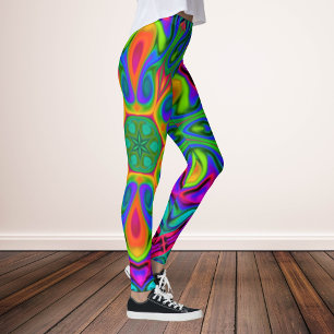Legging Psicodélico Hippie Flor Arco-Íris