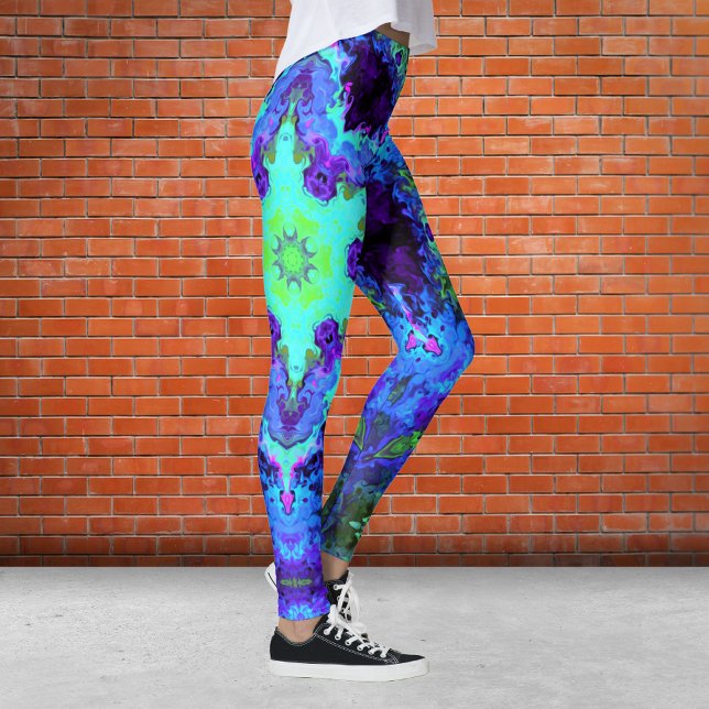 Legging Psicodélico Mandala Flor Azul Verde e Roxo (Criador carregado)