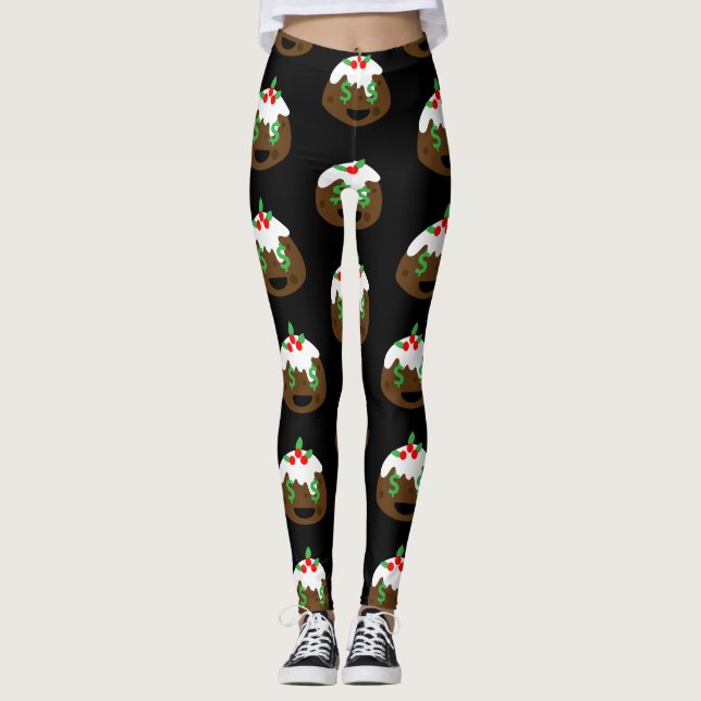 Legging pudim de natal com olhos de dinheiro (Frente)