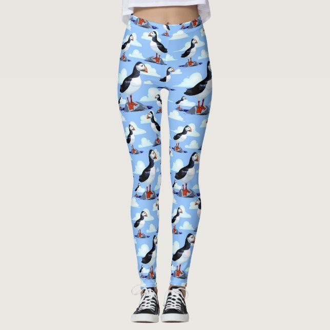 Legging Puffin Cute Atlantic Seabird (Frente)