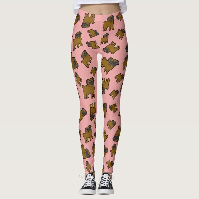 Legging Pugs #6 Rosa (Frente)
