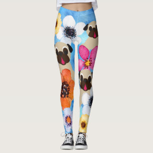 Legging Pugs no jardim