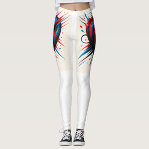 Legging "Pulso de Paixão - Vermelho Negrito e Azul Cabeça