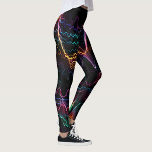 Legging Pulso Elétrico: Sinfonia de Frequências Neon