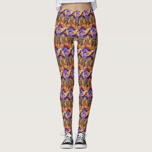 Legging Pumpkin de Bruxa de Halloween do Cachorro Espanhol
