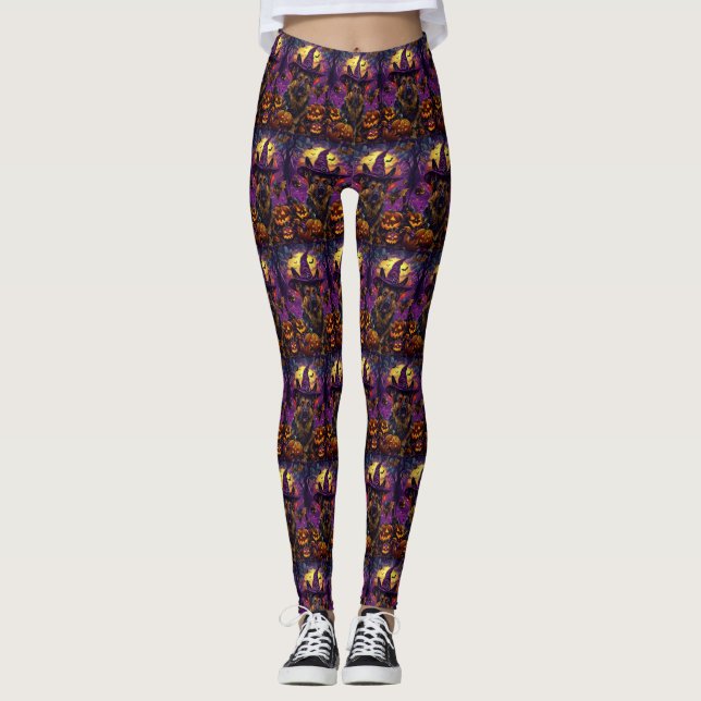 Legging Pumpkin de bruxa de Halloween, German shepherd ass (Frente)