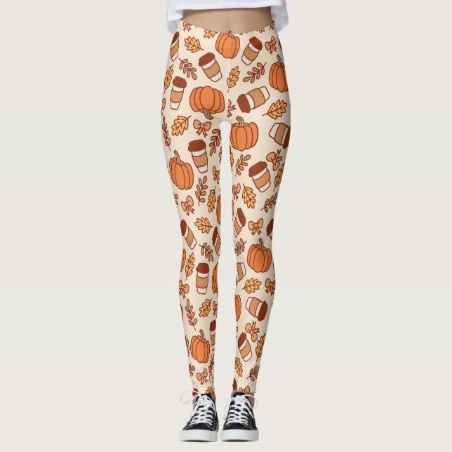 Legging Pumpkin De Café Sem Costura (Frente)