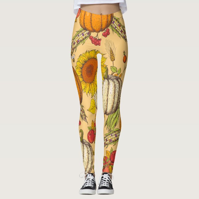 Legging Pumpkin e Maple Deixa o padrão. (Frente)