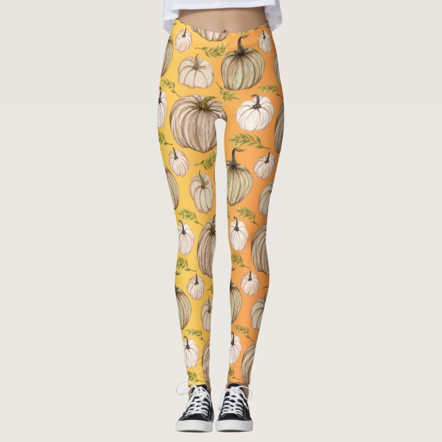 Legging Pumpkin Spice Queda Outono Colheita de Ação de Gra (Frente)
