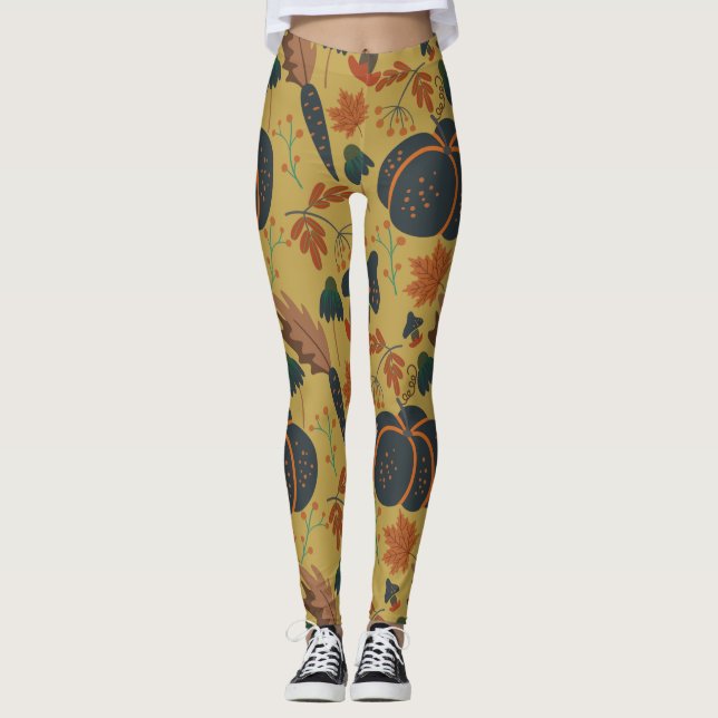 Legging Pumpkins e cenouras, sem costura (Frente)