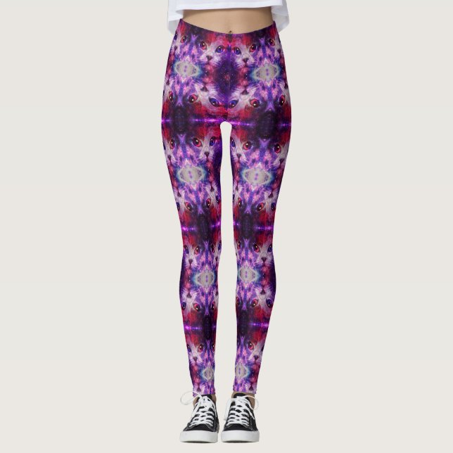 Legging Purple Galaxy Cat  (Frente)