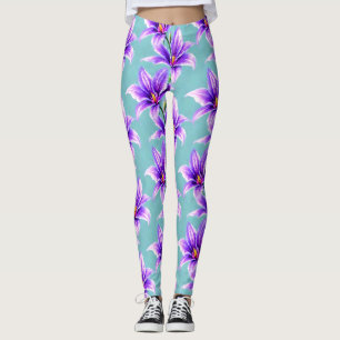 Legging Purple Lilly do padrão do Vale