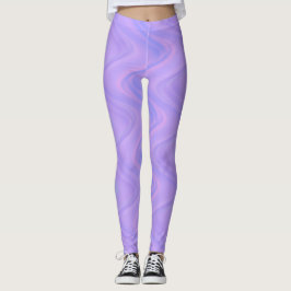 Legging Purple Pink Wavy Lines Pattern