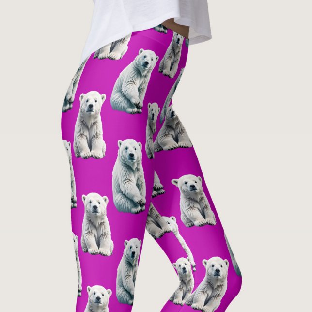 Legging Purple Polar Bear Pattern Design  (Criador carregado)