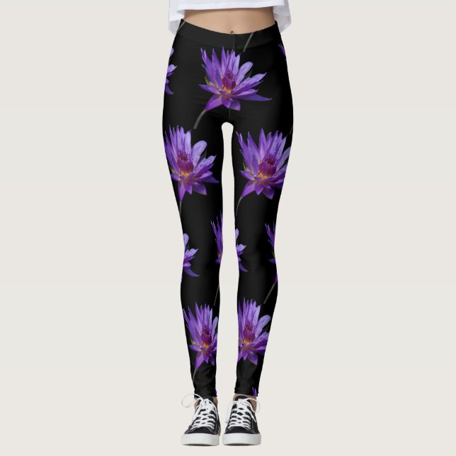 Legging Purple Waterlily Lotus (Frente)