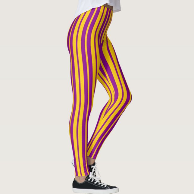 Legging Purple Yellow Stylish Stripes Pattern Design  (Criador carregado)