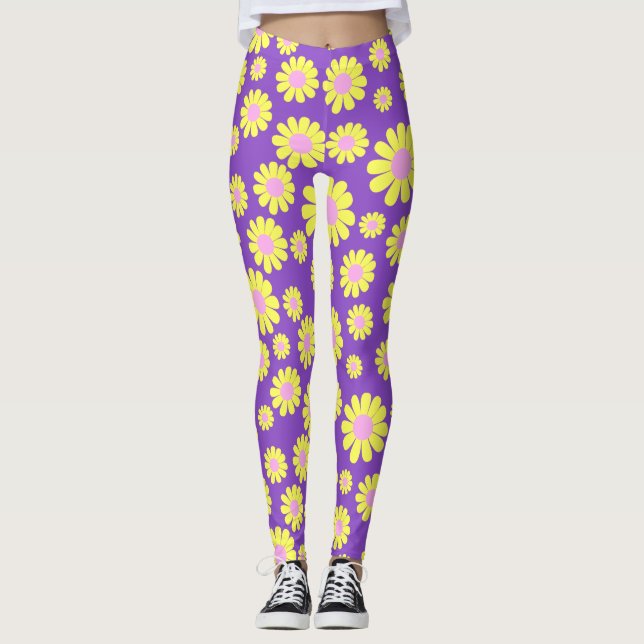 Legging Púrpura Amarela Daisy (Frente)