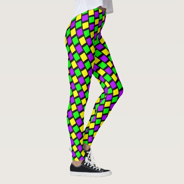 Legging Púrpura Amarelo-Púrpura Mardi Preto Gras (Direita)