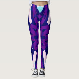 Legging Púrpura Azul Cor-de-rosa Retroativo Padrão Gym Yog