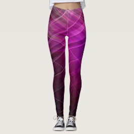 Legging Púrpura de Padrão Linear - Pernas