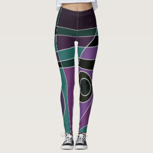 Legging Púrpura de vaso de surfe de Abstrato