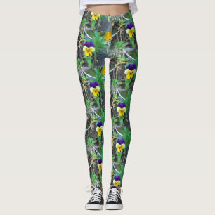 Legging Púrpura e amarela
