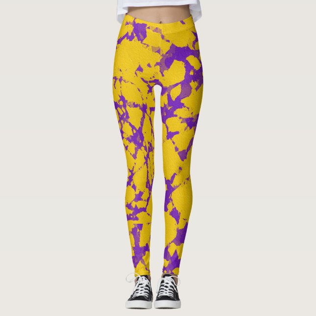 Legging Púrpura e Dourada Tie Dye (Frente)