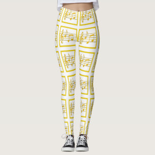 Legging Quadrados Musicais Dourados