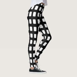 Legging Quadrados Pretos e Brancos Vintage