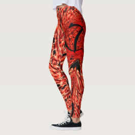Legging Quadrados tortos espelhados na Imagem de Coral