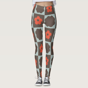 Legging Quadro de Verificação de Coração Floral Groovy Dai