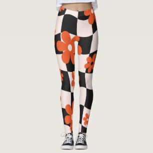 Legging Quadro de Verificação de Coração Floral Groovy Dai