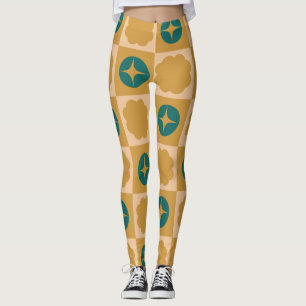 Legging Quadro de Verificação de Coração Floral Groovy Dai