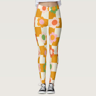 Legging Quadro de Verificação de Coração Floral Groovy Dai