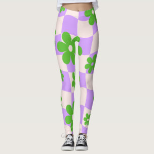 Legging Quadro de Verificação de Coração Floral Groovy Dai