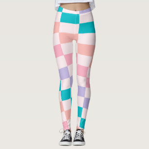 Legging Quadro de Verificação de Coração Floral Groovy Dai