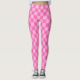 Legging Quadro de verificação rosa quente
