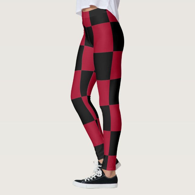 Legging Quadro de Verificação ~ Xadrez ~ Design Vermelho e (Esquerda)