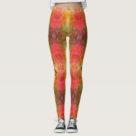 Legging Qualidade de Personalização Verde de Laranja e Flo