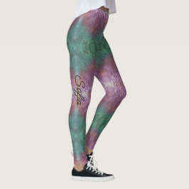Legging Qualidade de Personalização Verde de lavanda e Tet