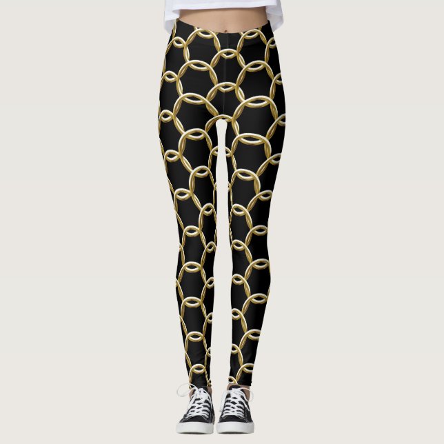 Legging Qualquer Cor com Anéis Dourados (Frente)