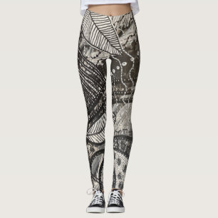 Legging Quase em todo lugar 5 Arte em Branco e Preta