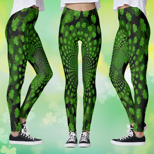 Legging Quatro Leggens de claudicoscopia de folhas (Four Leaf Clover Kaleidoscope Leggings)